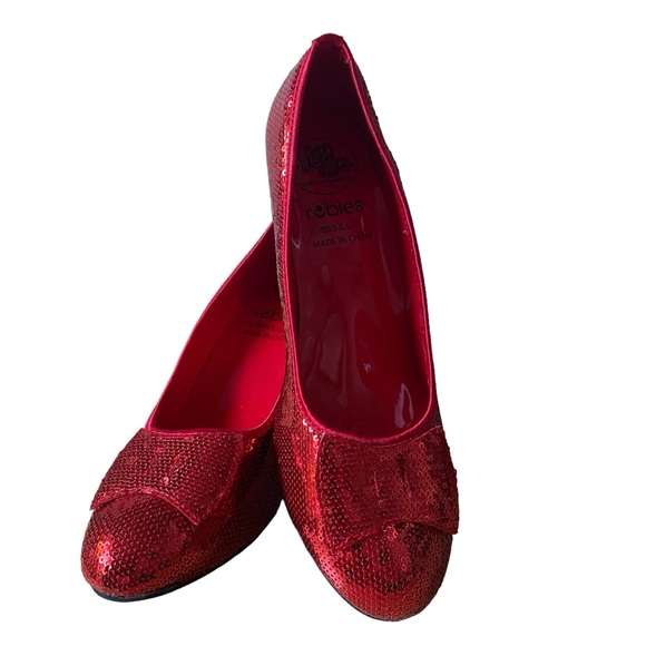 SOLD -- of Oz Dorothy's Ruby Red Slippers Shoes Cosplay Halloween LARGE 9-10 NEW - Picture 6 of 12